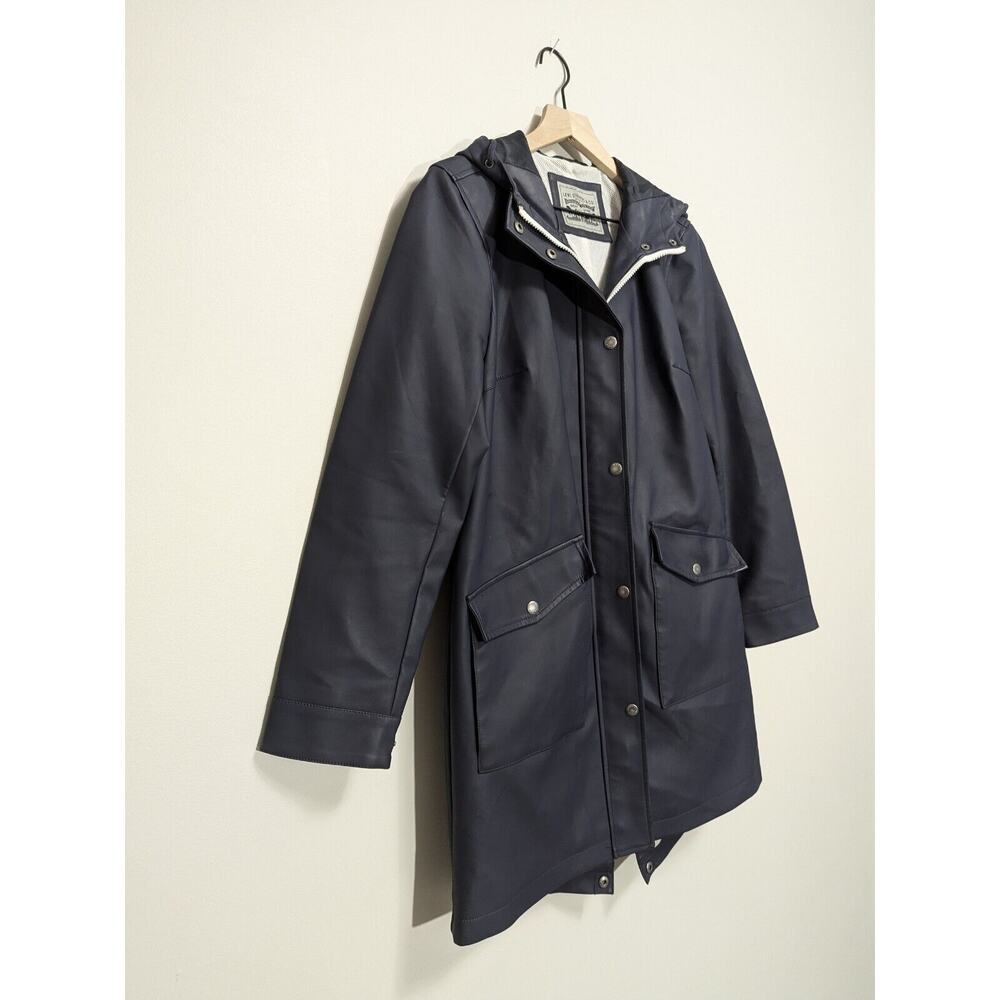 Levi's Men's Rubberized Rain Parka Jacket Navy Blue Size Small Waterproof